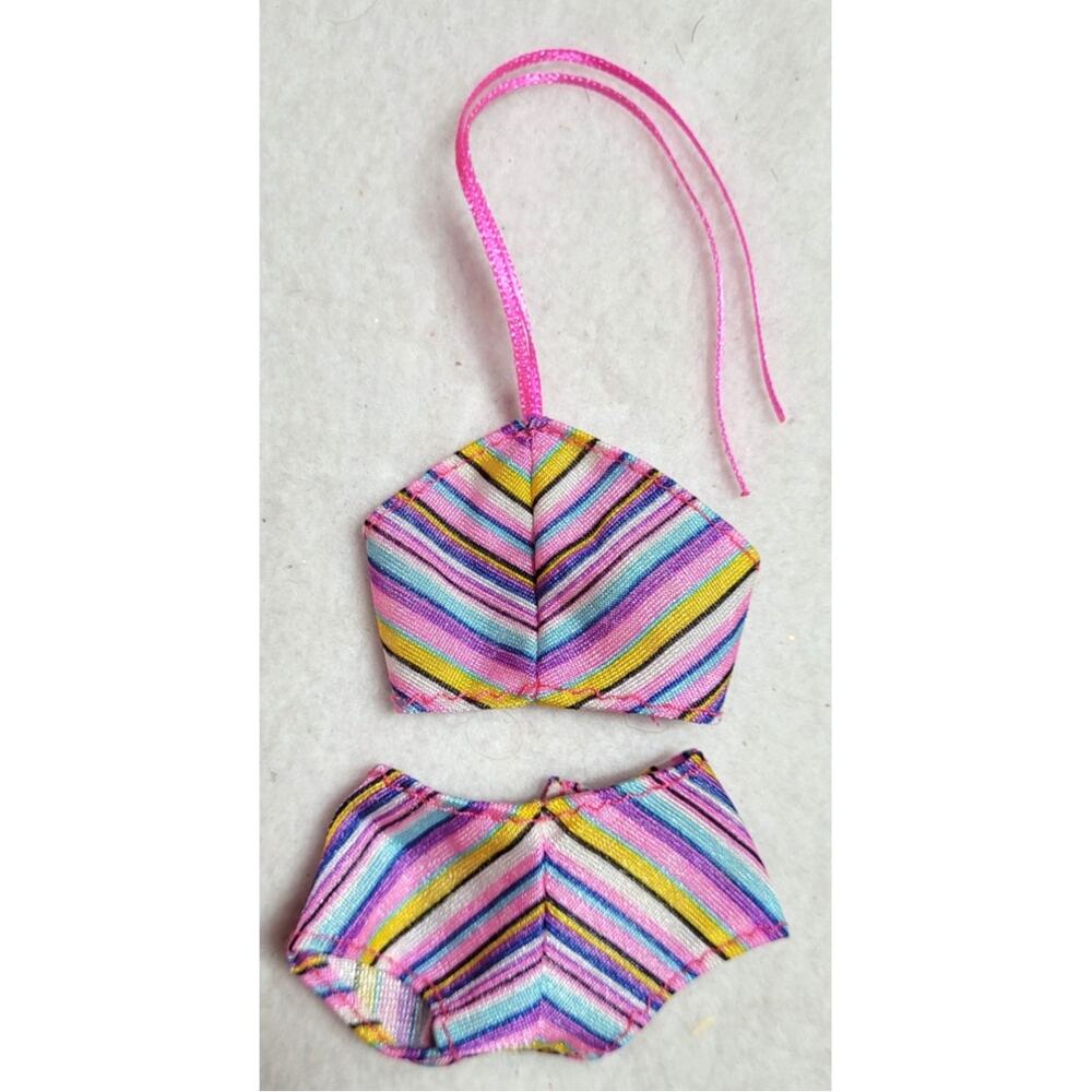 Authentic Mattel Barbie My Scene Fashionista Striped 2 Pc Bathing Suit Swimwear